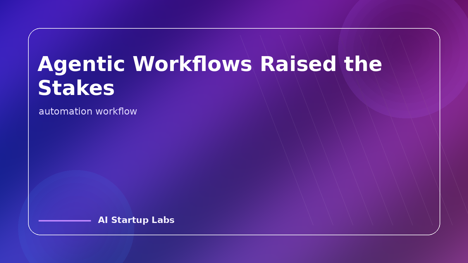 Agentic Workflows Raised the Stakes